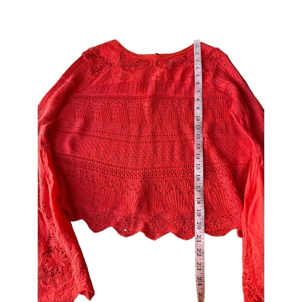 Free People Red Once Upon A Time Lace Top - Picture 10 of 11